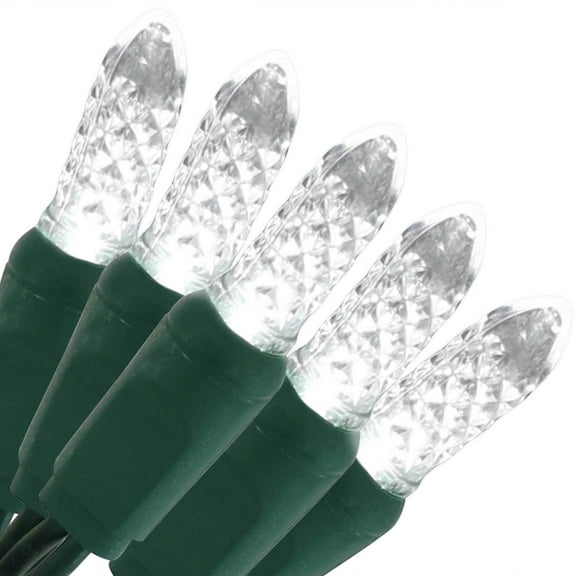 Sunnydaze 70-Count M6 Faceted LED Outdoor String Lights - White