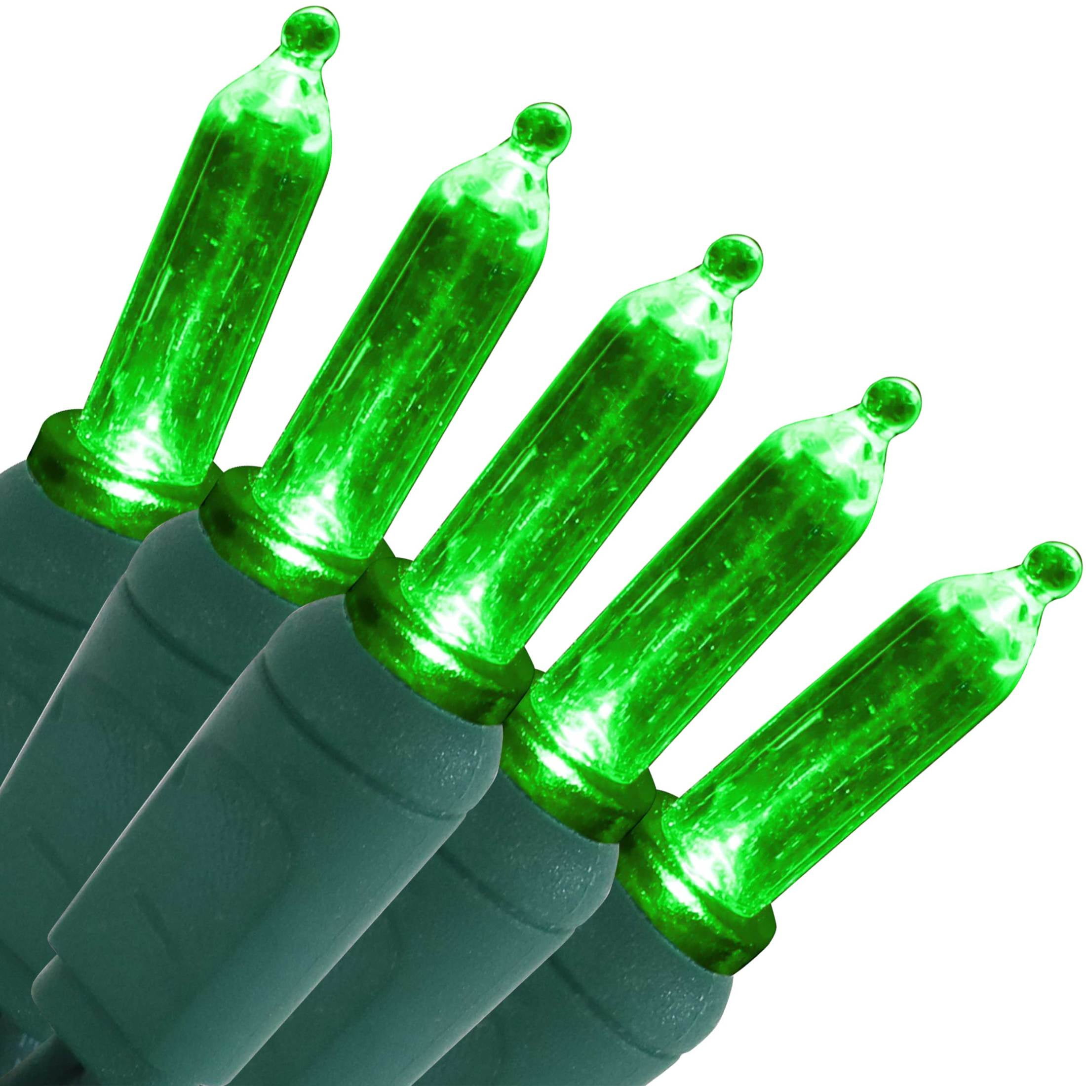 Green LED Electric Outdoor Christmas String Lights, 23 ft
