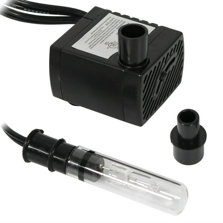 Sunnydaze 70 GPH Submersible Water Pump with Finger Light and Transformer