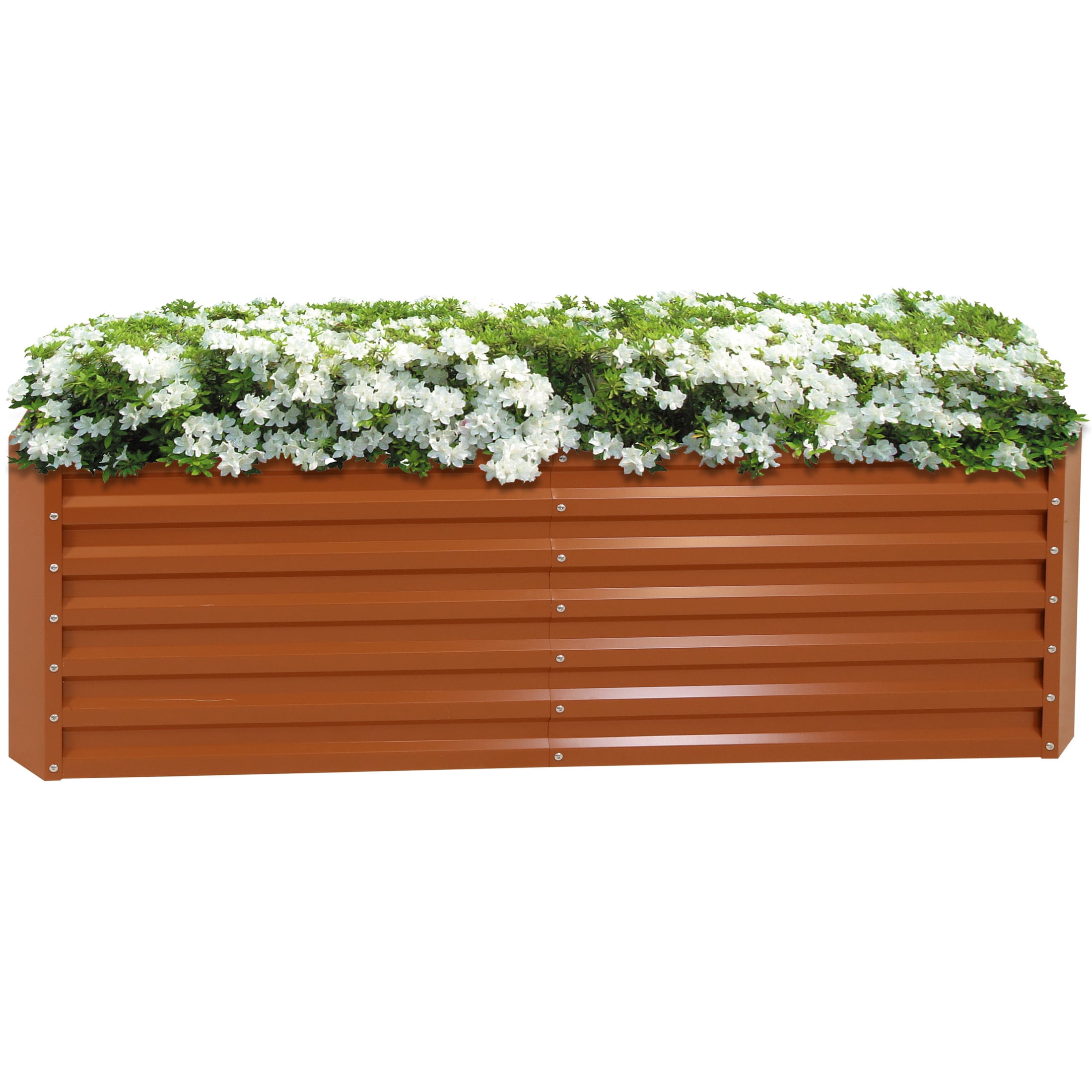 Sunnydaze 71" x 35.5" x 23.5" Rectangular Brown Galvalume Steel Raised Garden Bed