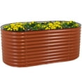 thumbnail image 1 of Sunnydaze 79" x 40" x 32" Oval Brown Steel Stackable Outdoor Raised Garden Bed, 1 of 12