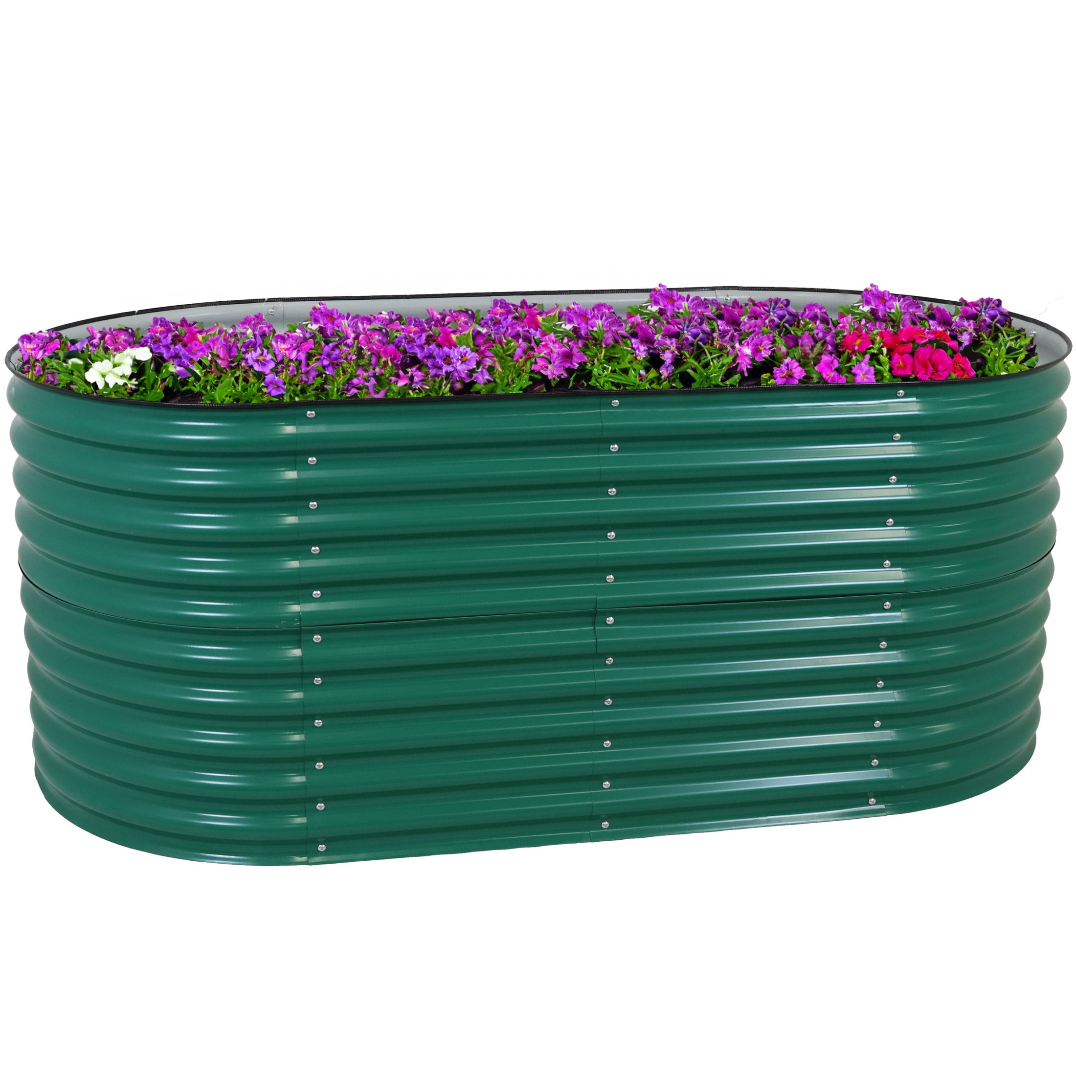 Large Green Galvalume Steel Raised Garden Bed - 79" x 32"