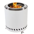 thumbnail image 1 of Sunnydaze 8.5" Round Wood-Burning White Finish Stainless Steel Tabletop Smokeless Fire Pit, 1 of 10