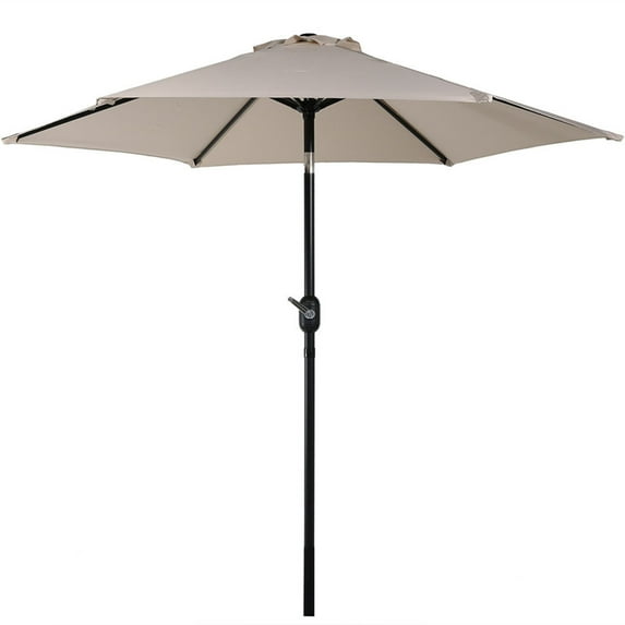 Sunnydaze 84" Beige Solid Octagon Market Umbrella