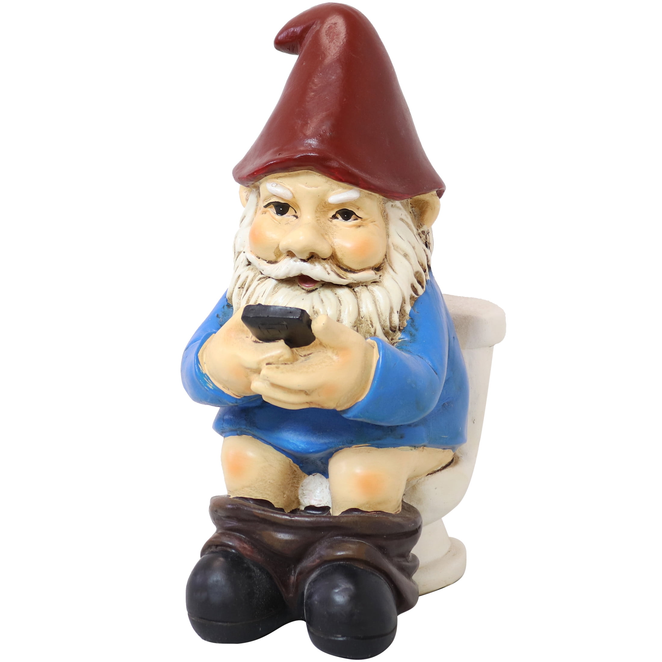 Vtg GNOME Coin BANK Elf TROLL Money BAG Japan CHALKWARE Red