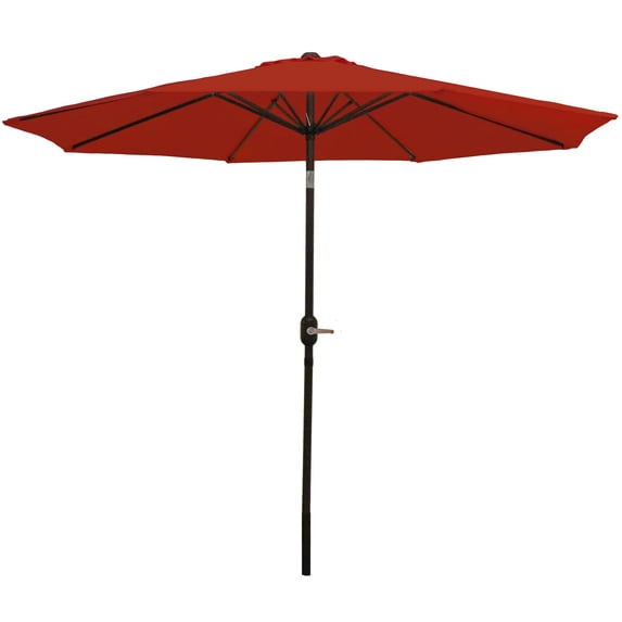 Sunnydaze 96" Burnt Orange Solid Octagon Market Umbrella with Push-Button Tilt