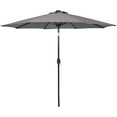 thumbnail image 1 of Sunnydaze 96" Gray Solid Octagon Market Umbrella with Solar LED Lights and Push-Button Tilt, 1 of 13