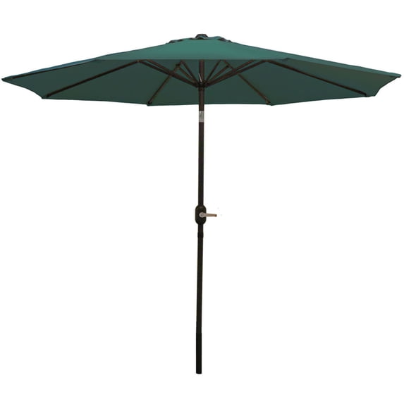 Sunnydaze 96" Green Solid Octagon Market Umbrella with Push-Button Tilt