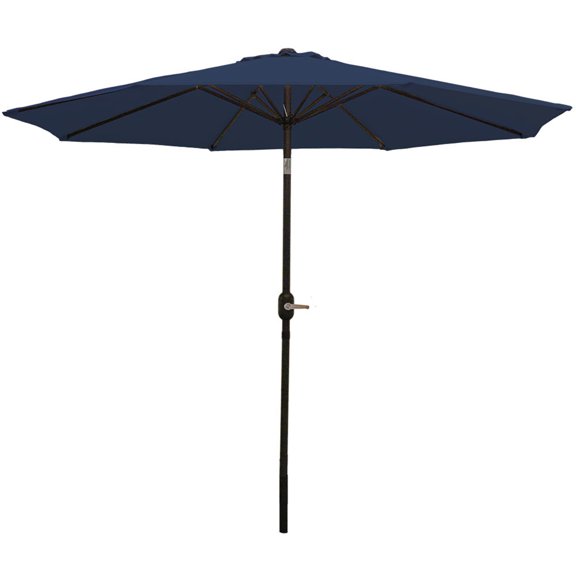 Sunnydaze 96" Navy Blue Solid Octagon Market Umbrella with Push-Button Tilt