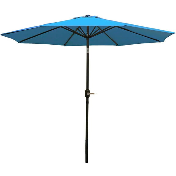 Sunnydaze 96" Turquoise Solid Octagon Market Umbrella with Push-Button Tilt
