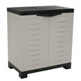 thumbnail image 1 of Sunnydaze Adjustable 25.5" Plastic 1-Shelf Freestanding Garage Storage Cabinet, Gray w/ Charcoal Trim, 1 of 15