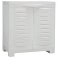 thumbnail image 1 of Sunnydaze Adjustable 25.5" Plastic 1-Shelf Freestanding Garage Storage Cabinet, Speckled White w/ Speckled White Trim, 1 of 15