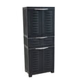 thumbnail image 1 of Sunnydaze Adjustable 57" Plastic 2-Shelf 1-Drawer Freestanding Storage Cabinet, Charcoal, 1 of 9