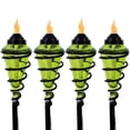 thumbnail image 1 of Sunnydaze Adjustable Height Metal Swirl Glass Outdoor Lawn Patio Torch - Green - Set of 4, 1 of 9