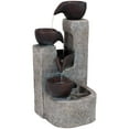 thumbnail image 1 of Sunnydaze Aged Tiered Vessels Sculptural Gray Polyresin Solar Fountain with Battery, 1 of 10