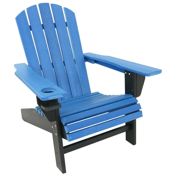 Sunnydaze HDPE Adirondack Chair - Blue/Black