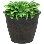 Sunnydaze Anjelica Polyresin Outdoor Flower Pot Planter - Sable