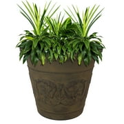 Sunnydaze Arabella 19.5 x 19.5 x 17.5 Round Sable Polyresin Outdoor Planter Pot