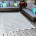 thumbnail image 1 of Sunnydaze Artistic Storms Modern Flat Weave Gray Abstract Stripes Outdoor Area Rug, 5' x 7', 1 of 8
