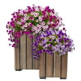 thumbnail image 1 of Sunnydaze Assorted Square Anthracite Acacia Wood Planter Box with Liner 2-Count, 1 of 8