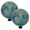 thumbnail image 1 of Sunnydaze Azul Terra 10" Glass Outdoor Gazing Globe (2 Count), 1 of 10
