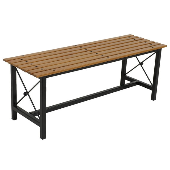 Sunnydaze Backless European Chestnut Outdoor Dining Bench