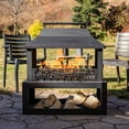thumbnail image 1 of Sunnydaze Backyard Blaze 29" Rectangle Bronze Finish Steel Outdoor Fireplace with Log Storage, 1 of 22