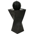 thumbnail image 1 of Sunnydaze Ball Modern Black Polyresin Outdoor Solar Fountain with Battery and LED Light, 1 of 15