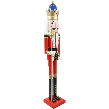 Sunnydaze Wooden Balthazar the Protector Christmas Nutcracker Statue, 48"
