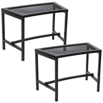 Sunnydaze Black Powder-Coated Steel Fire Pit Bench 2-Pack
