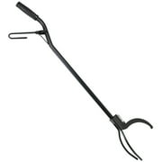 Sunnydaze Black Steel Spring-Loaded Log Grabber Firewood Tongs