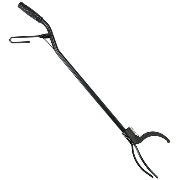 Sunnydaze Black Steel Spring-Loaded Log Grabber Tongs