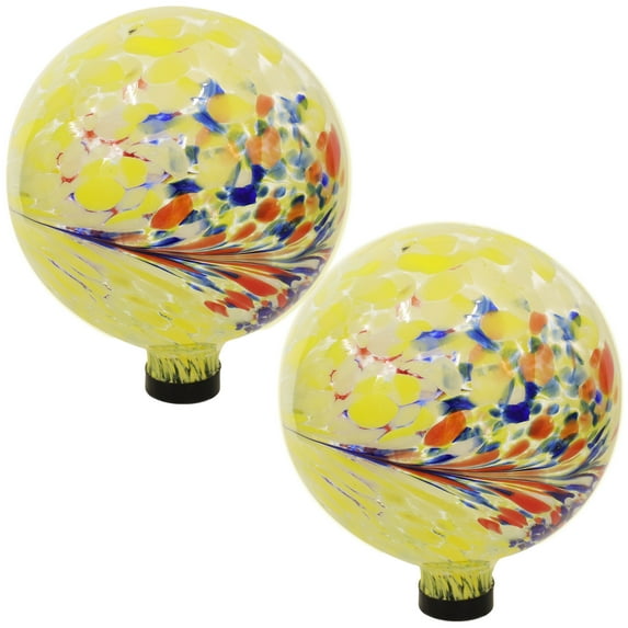 Sunnydaze Bright Summer Burst 10" Glass Outdoor Gazing Globe (2 Count)