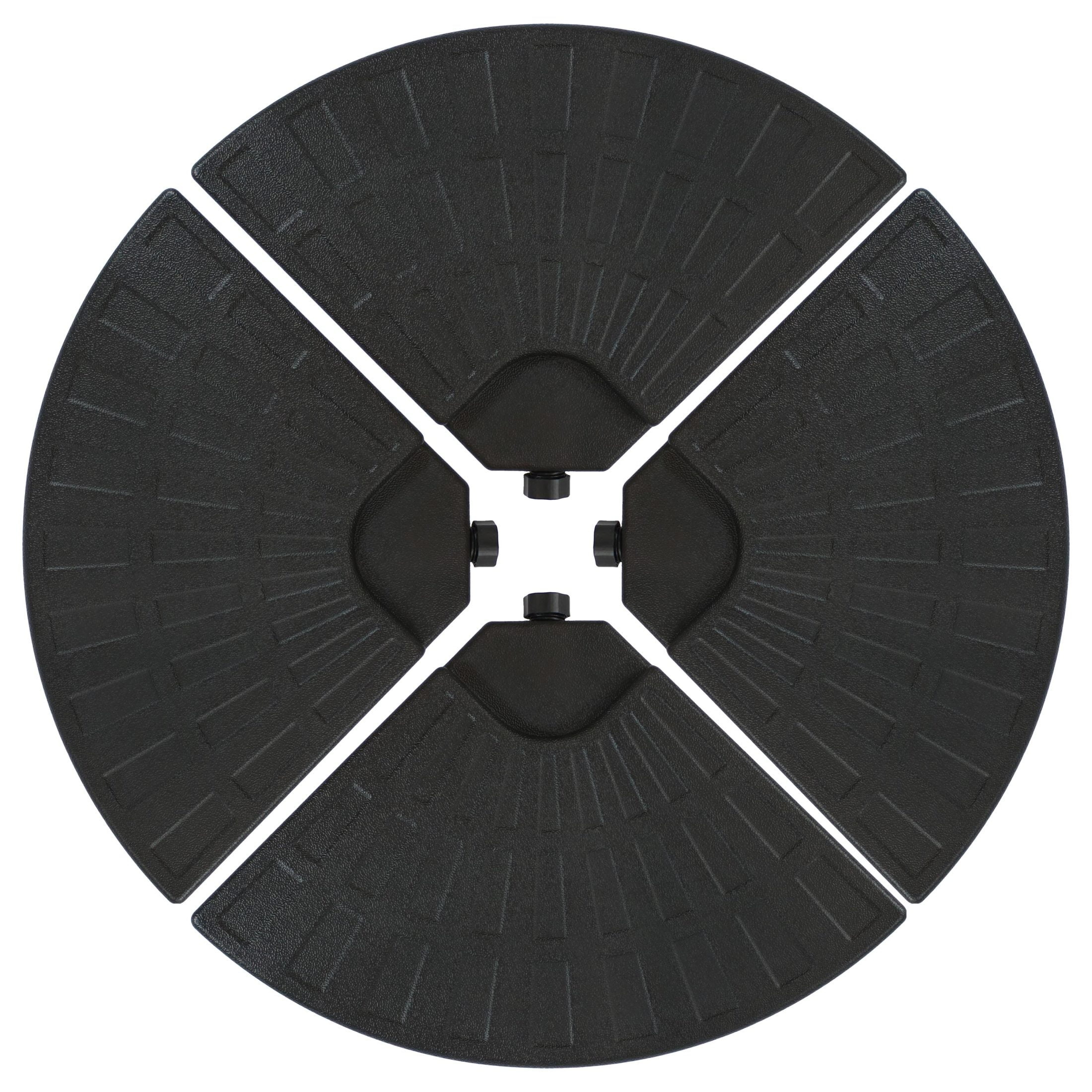 Heavy-Duty Black Plastic Cantilever Umbrella Base Weights Set