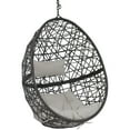 thumbnail image 1 of Sunnydaze Caroline Resin Wicker Egg Hanging Chair with Cushions, Gray, 1 of 7