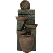 Sunnydaze Cascading Earthenware Pottery Steam Outdoor Water Fountain