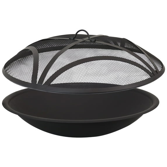 Sunnydaze Classic Elegance 23" Round Wood-Burning Black Finish Steel Replacement Fire Pit Bowl