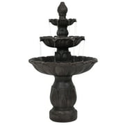 Sunnydaze Classic Tulip Polystone 3-Tier Outdoor Water Fountain