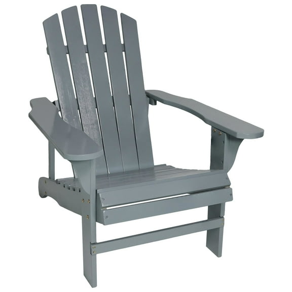 Sunnydaze Coastal Bliss Fir Adirondack Chair - Gray