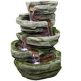 thumbnail image 1 of Sunnydaze Cobblestone Rock Polyresin Outdoor Water Fountain with Lights, 1 of 7