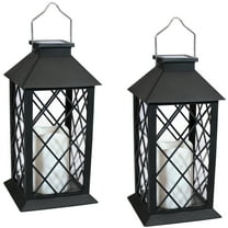 Sunnydaze Concord Solar Outdoor Polypropylene Tabletop Lantern (Set of 2)