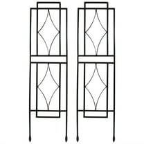 Sunnydaze Contemporary 8" x 30" Black Steel Garden Trellis for Climbing Plants (2 Count)