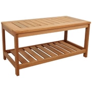 Sunnydaze Contemporary Rectangular Meranti Outdoor Coffee Table