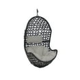 thumbnail image 1 of Sunnydaze Cordelia Resin Wicker Egg Hanging Chair with Cushions, Gray, 1 of 9