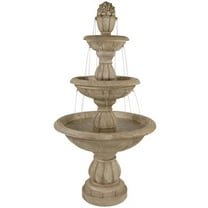 Sunnydaze Cornucopia Traditional Beige Polyresin 3-Tier Outdoor Water Fountain