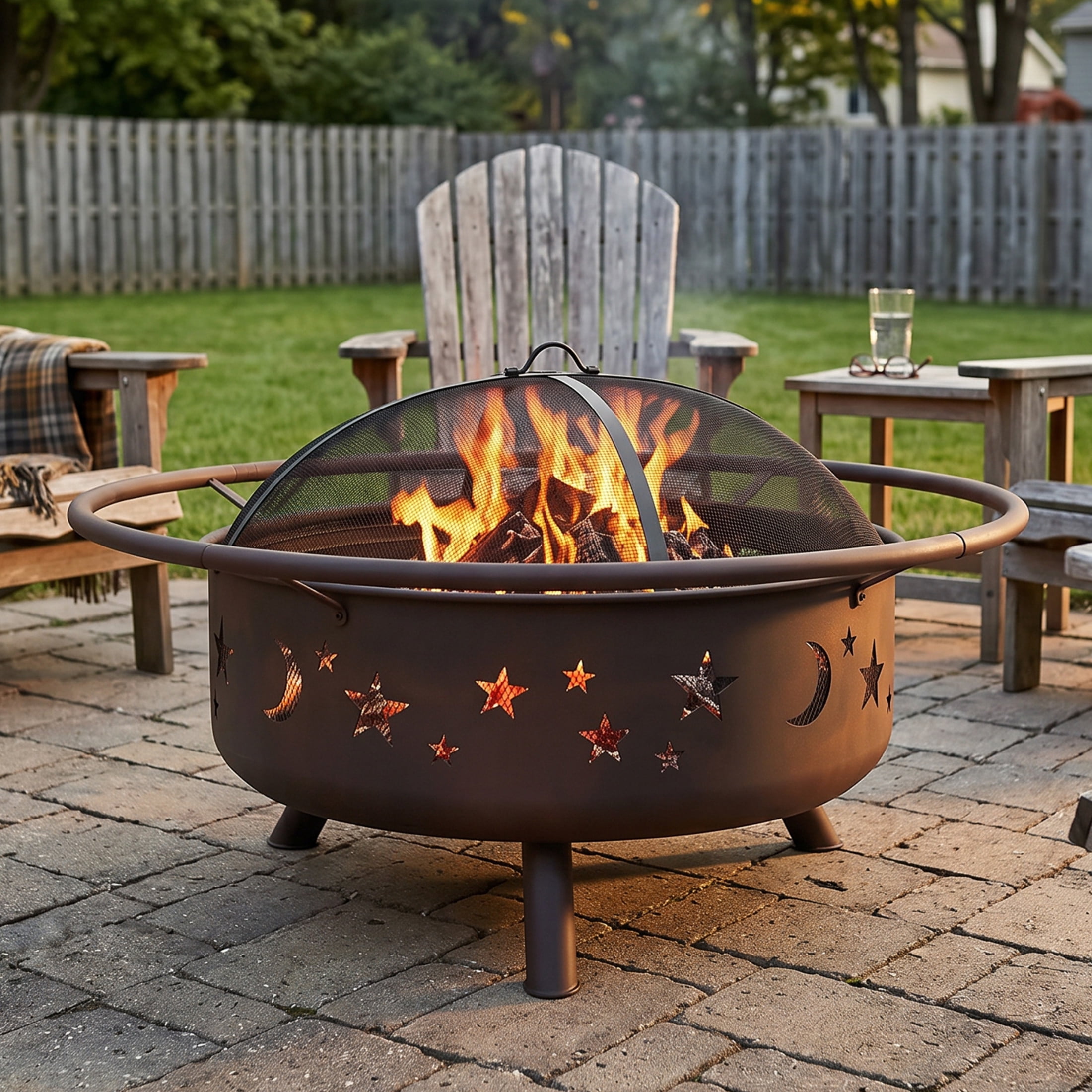 Pleasant Hearth OFW651R Colossal Outdoor Wood Fire Pit - Walmart.com