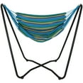 thumbnail image 1 of Sunnydaze Cotton Indoor or Outdoor Hammock Hanging Chair with Stand - Ocean Breeze, 1 of 7