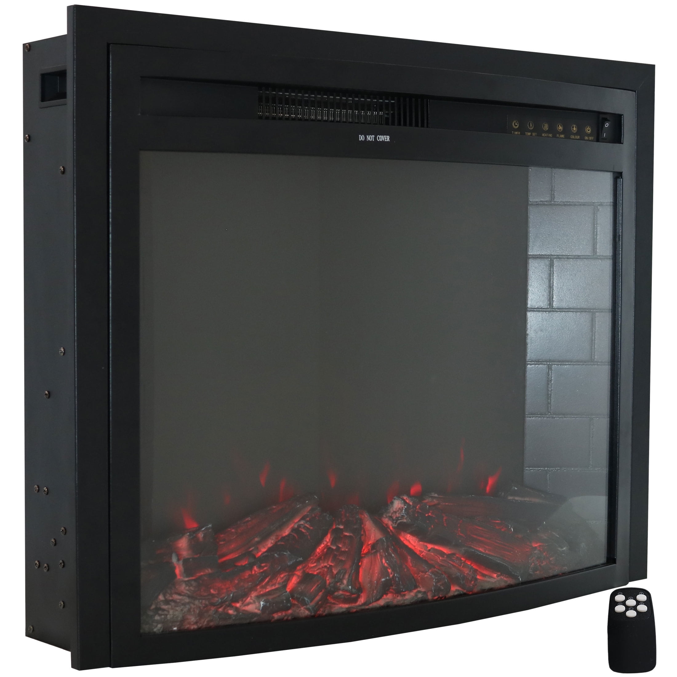 Cozy Warmth 28-Inch Black Steel Electric Fireplace Insert