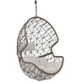 thumbnail image 1 of Sunnydaze Danielle Resin Wicker Egg Hanging Chair with Cushions, Gray, 1 of 8