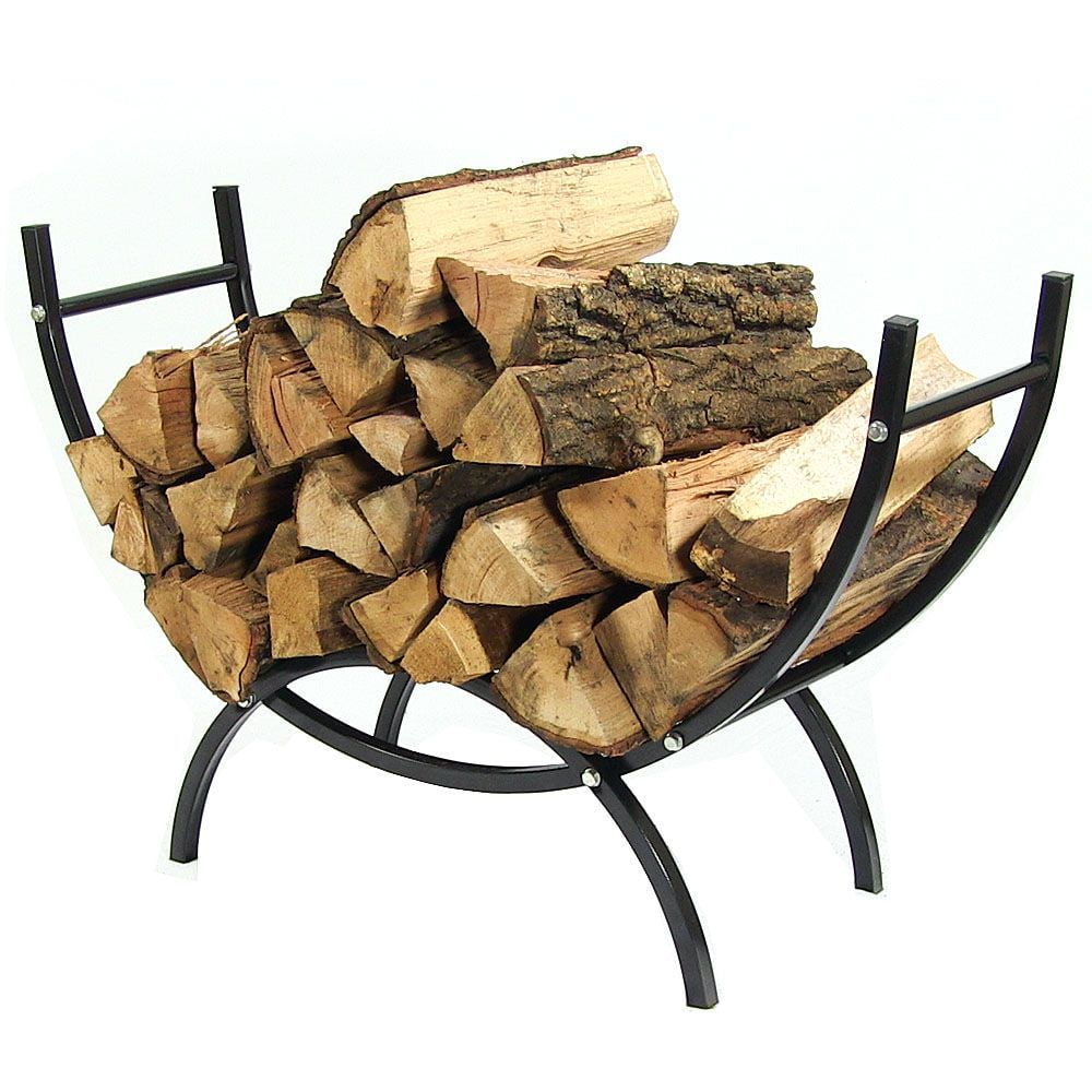 Sunnydaze Decor 48 Curved Firewood Log Rack and Cover Combo
